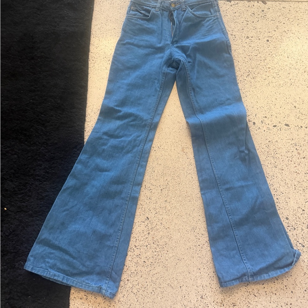 1970s Paris Lucky Star Blue Denim Jeans - Back Pocket Detail